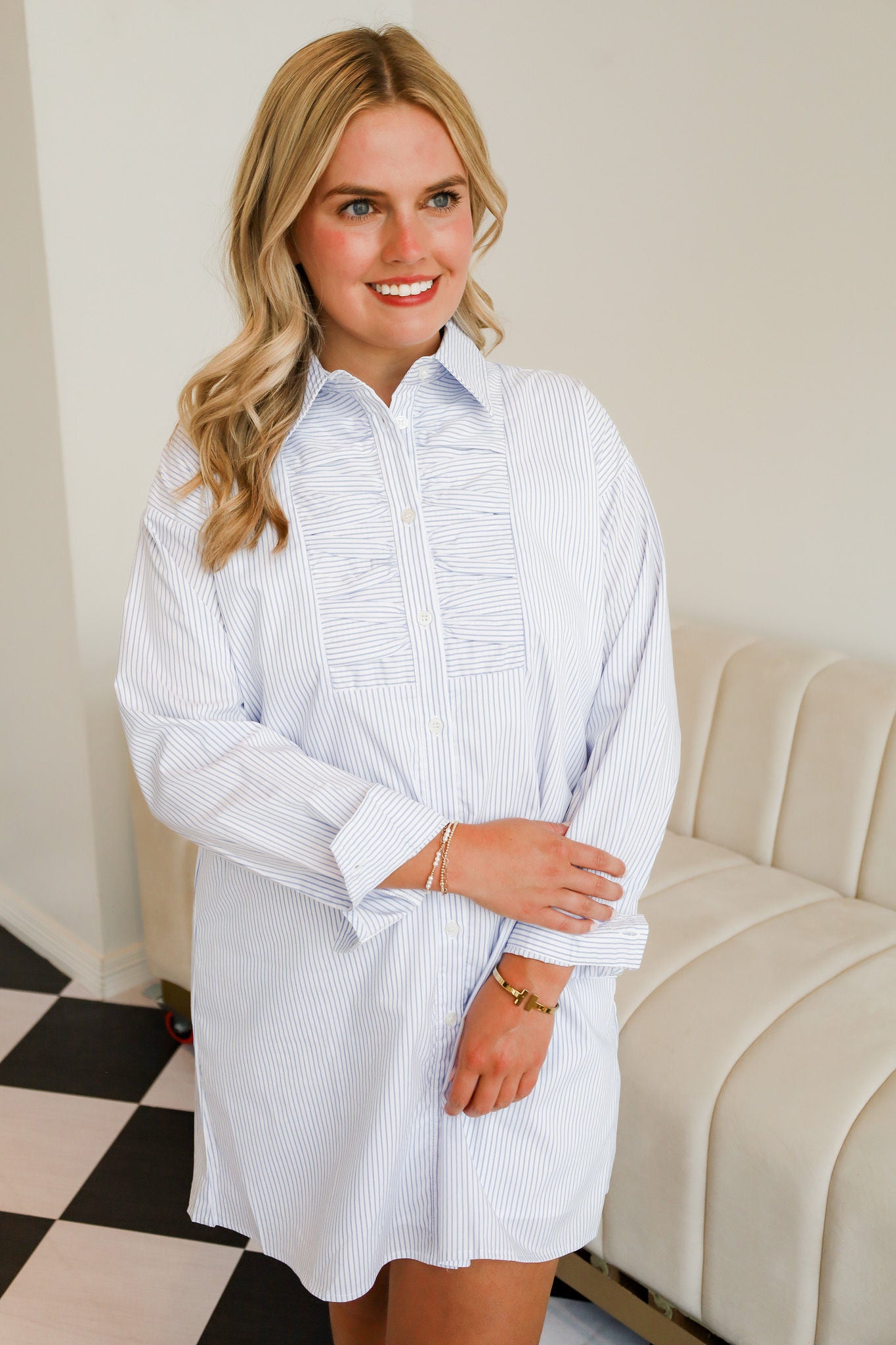 Harbor Pinstripe Dress