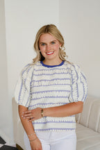 Ribbon & Pinstripe Blouse