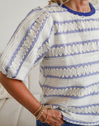 Ribbon & Pinstripe Blouse