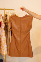 Camel Pleated Dress