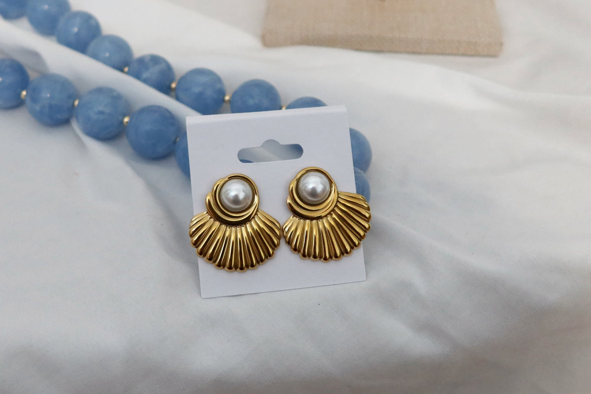 Pearl Fan Earrings